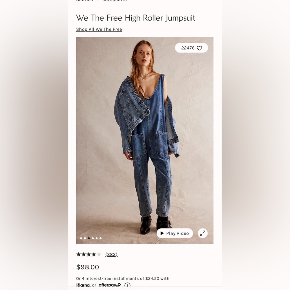 Free People We The Free High Roller Jumpsuit XS